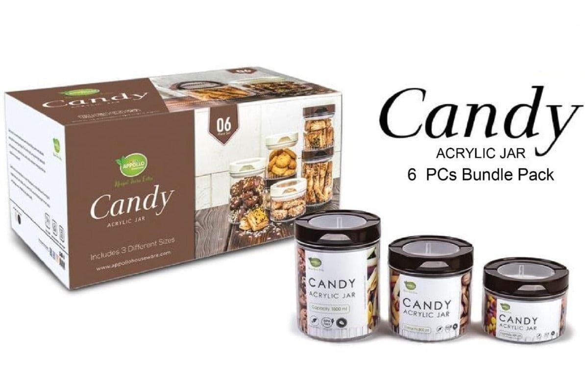Set Of 6 Candy Acrylic Jar, Spice Candy Jar, Kitchen Use Spice Container Jar Set Of 6 Candy Acrylic Jar, Spice Candy Jar, Kitchen Use Spice Container Jar